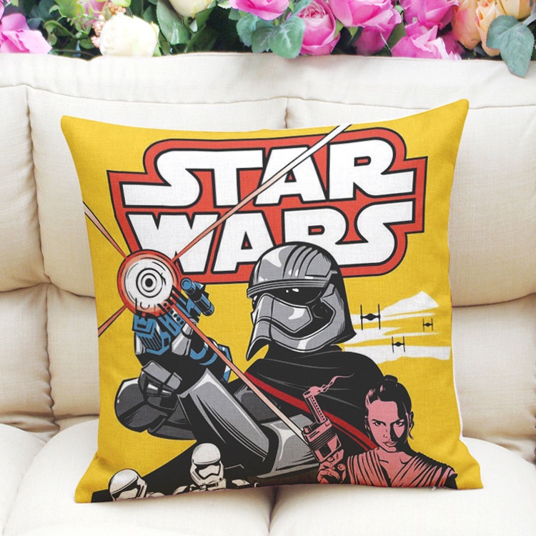 Flax Star wars Yoda Imperial Stormtrooper R2D2 throw pillow case cushion cover eBay