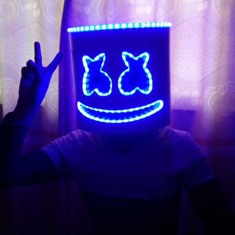 Marshmello Full Head Latex White Cosplay Costume Helmet Mask Accessory