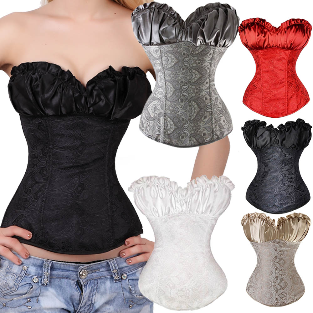 Plus size bustier corset top women lace up waist training corsets