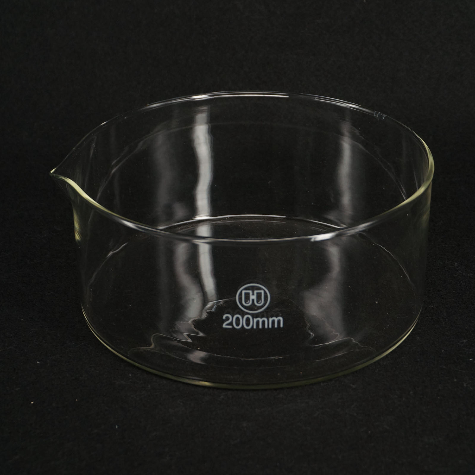 60200mm Lab Glass Crystallizing Dishes with Spout Crystallization