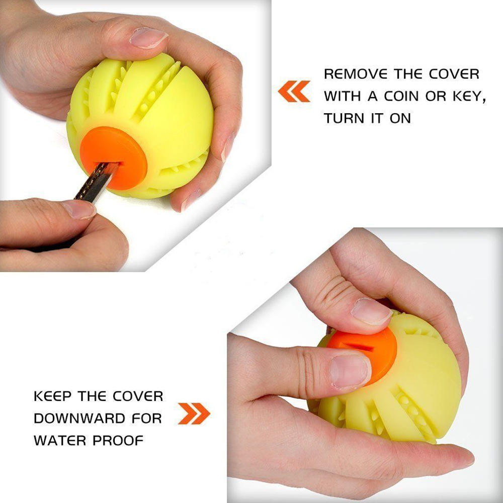 Indestructible Dog Ball 6.6 cm Flashing LED Glow Light Up Waterproof