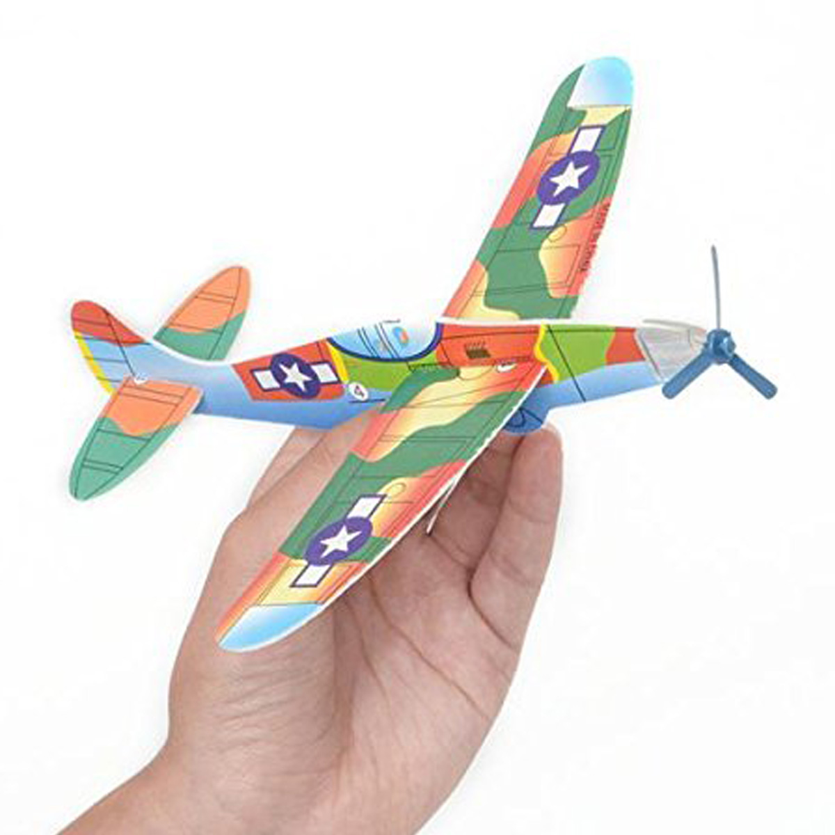 12Pcs 8" Hand Launch Flying Glider Planes Styrofoam Easy Assembly Kids
