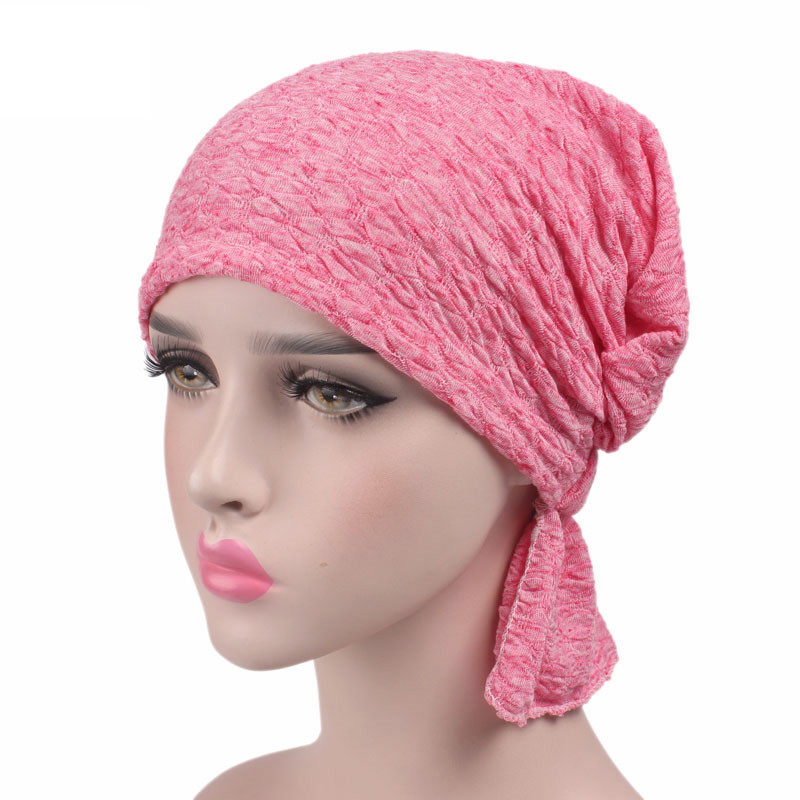 Women Turban Chemo Hat Stretchy Beanie Headwear For Cancer Patients