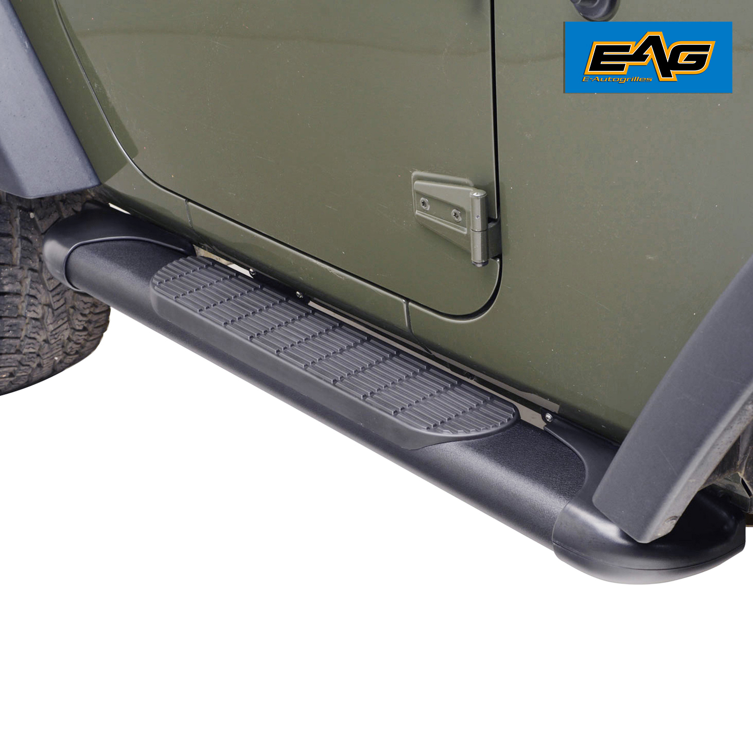 Textured Black 54＂ Oval Running Board+Brackets for 1117 Jeep Wrangler