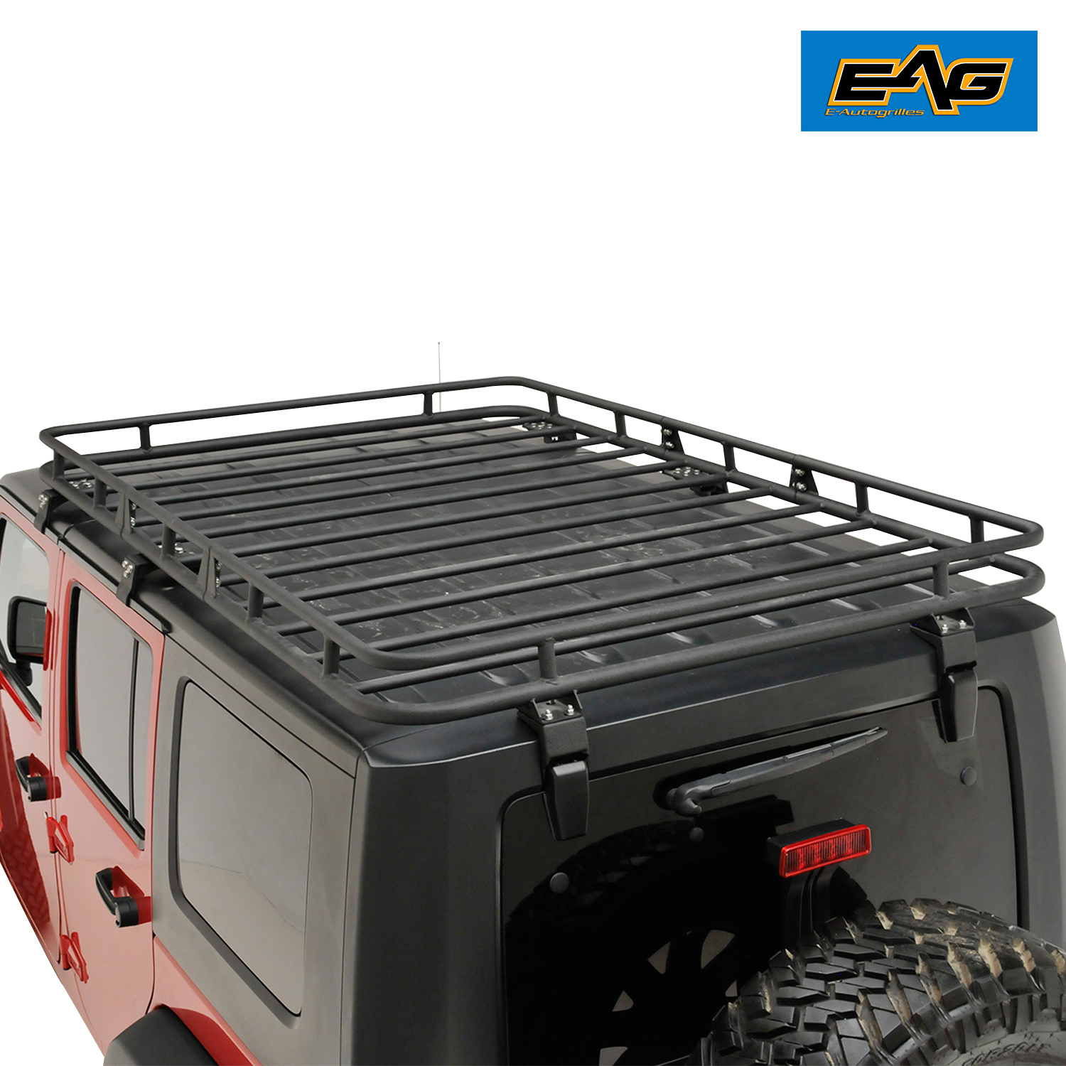 EAG Black Steel Roof Rack Cargo Basket for 0717 Jeep Wrangler JK 4