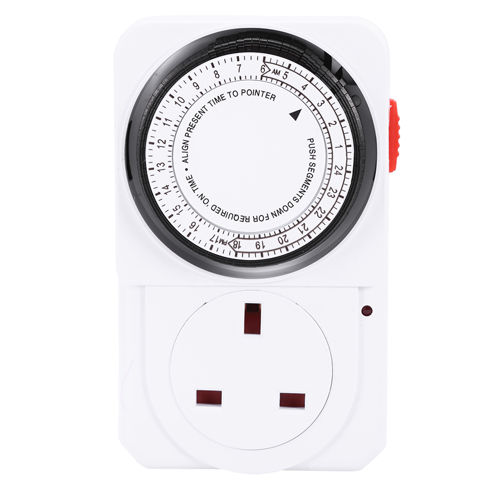 110V/240V 24Hr Mechanical Time Wall Plug Switch Digital Countdown Timer
