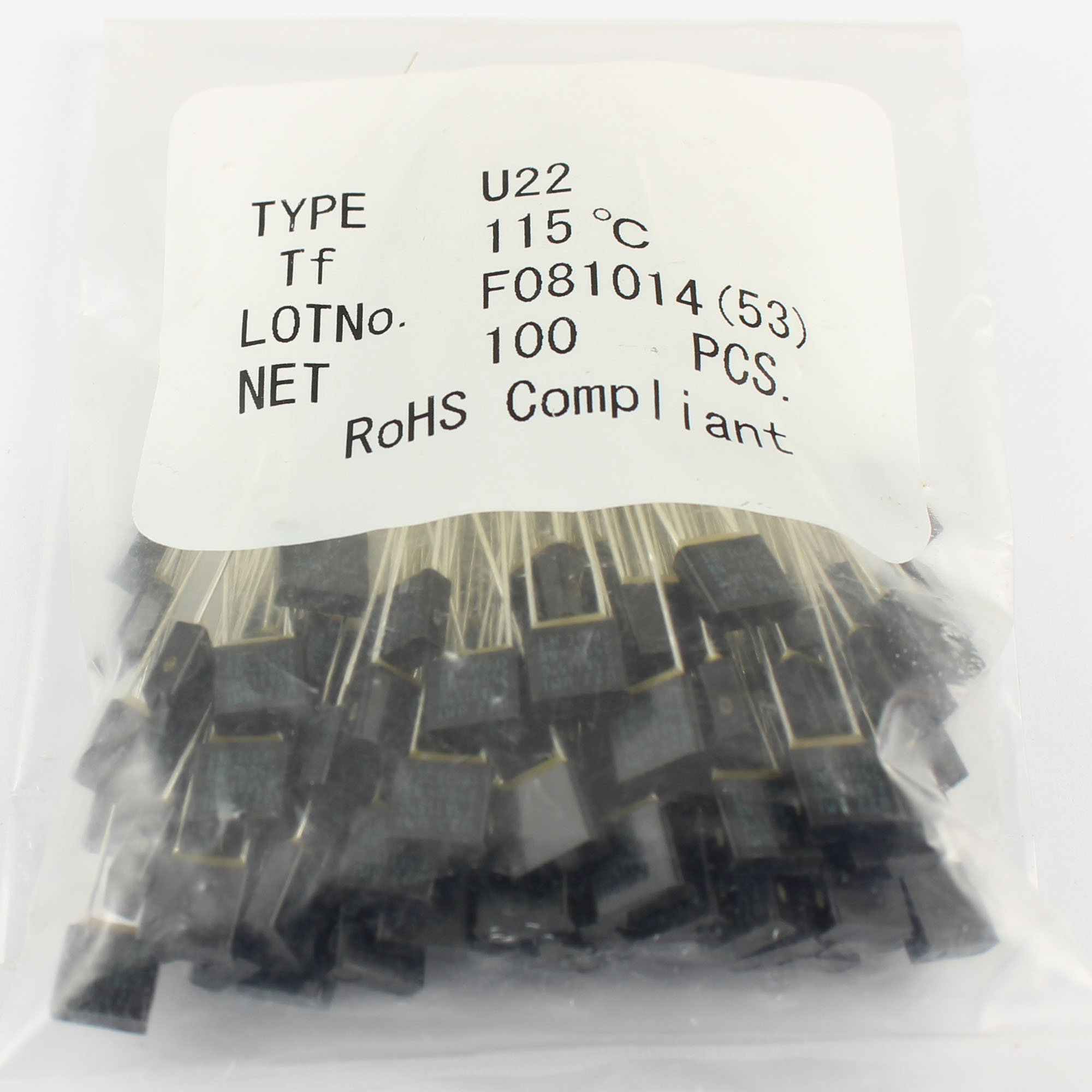 5Pcs ELCUT UMI Microtemp Thermal Fuse Type U22 TF Cutoff 115℃ 2.5A 250V