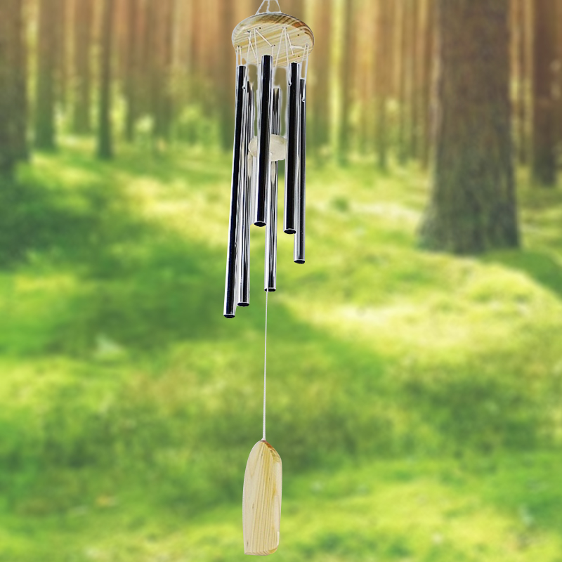 Deep Tone Wind Chimes Resonant Sound Church Bell Bamboo Wood 6/9 Aluminum Tubes eBay
