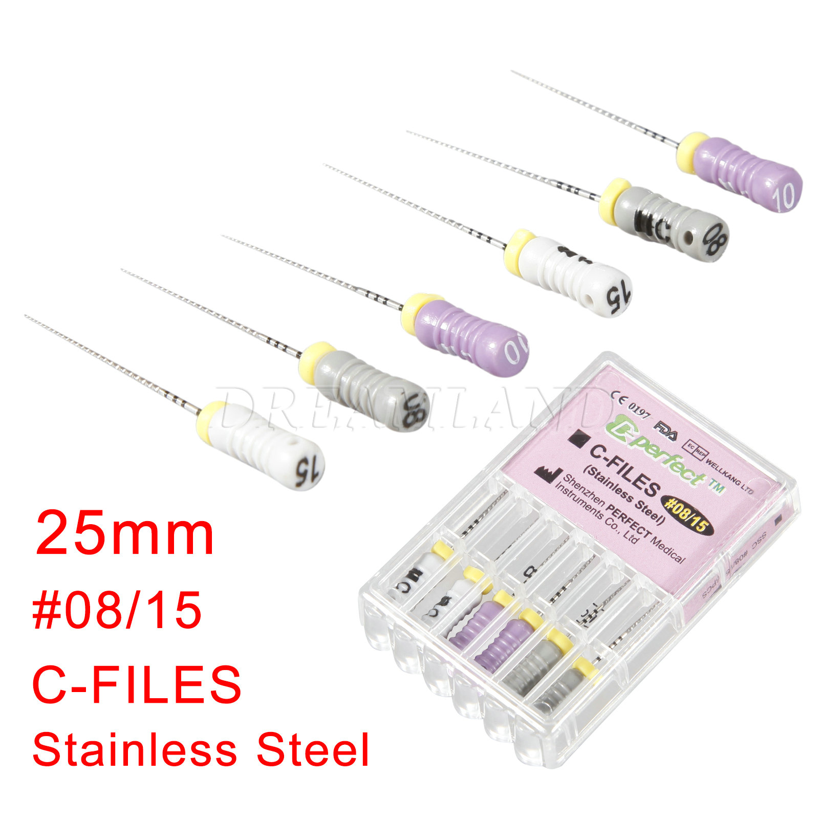 6Pcs Endodontic Stainless Steel C Files 25mm assorted for Hand Use Root Canal eBay
