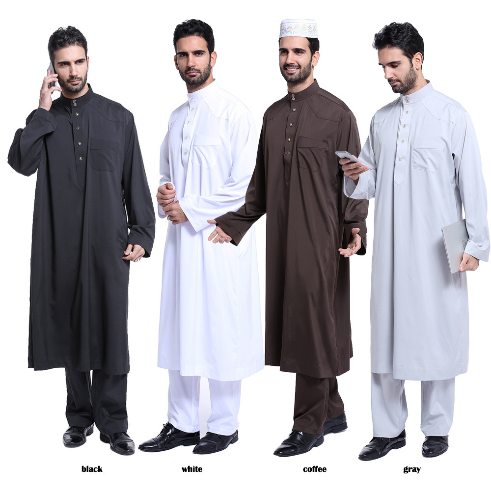 modern arabic dress male Mens Linen Kaftan Thobe: Handmade Loungewear Wear it as an Arabic thobe Man Muslim Fashion Arabic Men