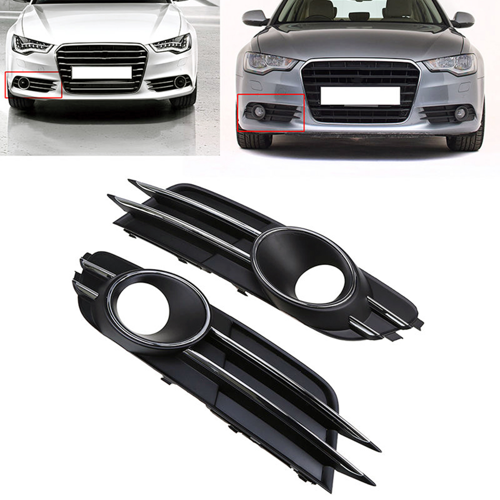 2x Left /& Right Front Bumper Fog Light Grille Cover Fit Audi A6 C7 Sedan 11-15