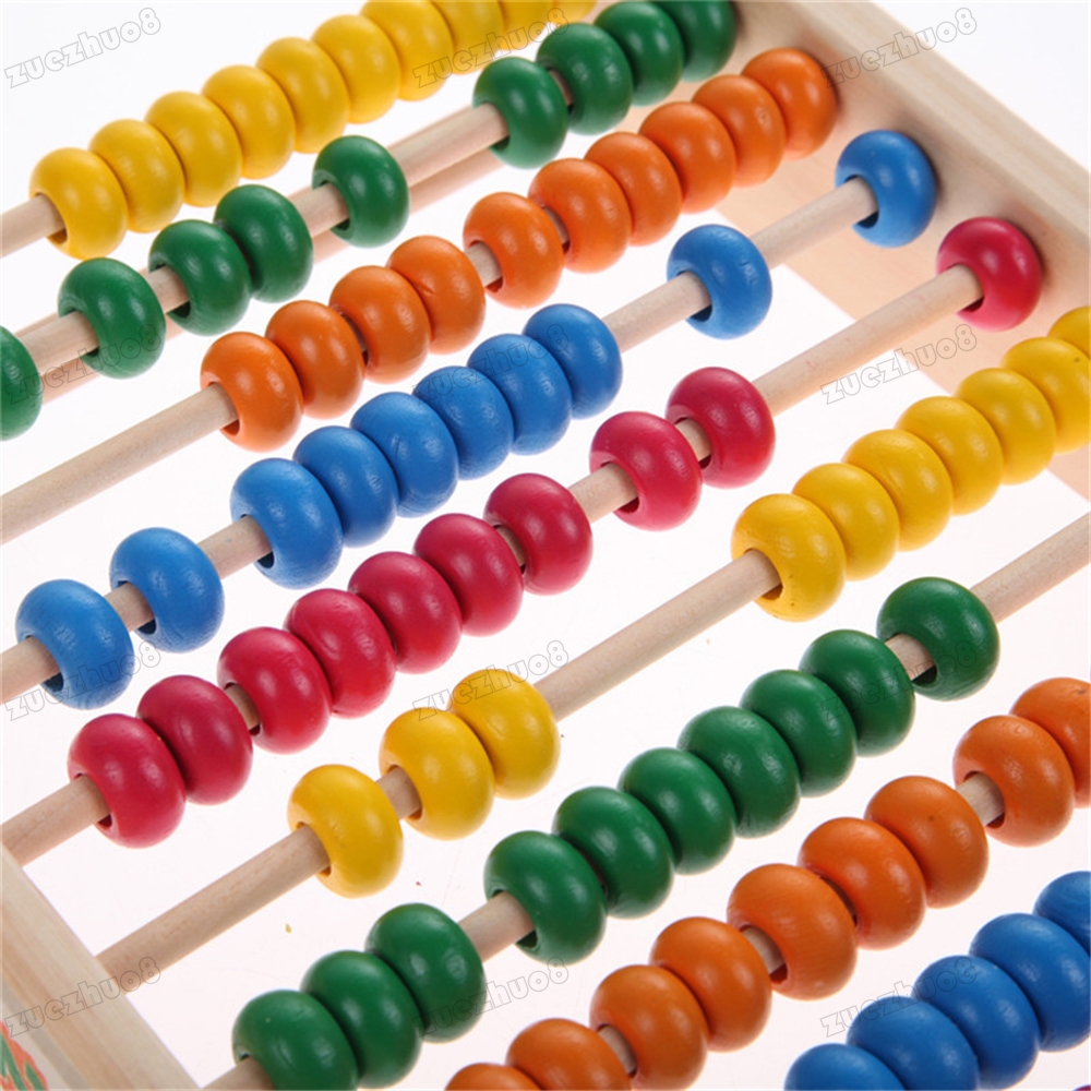 Wooden Children's Counting Bead Abacus Educational Frame Maths Toy For