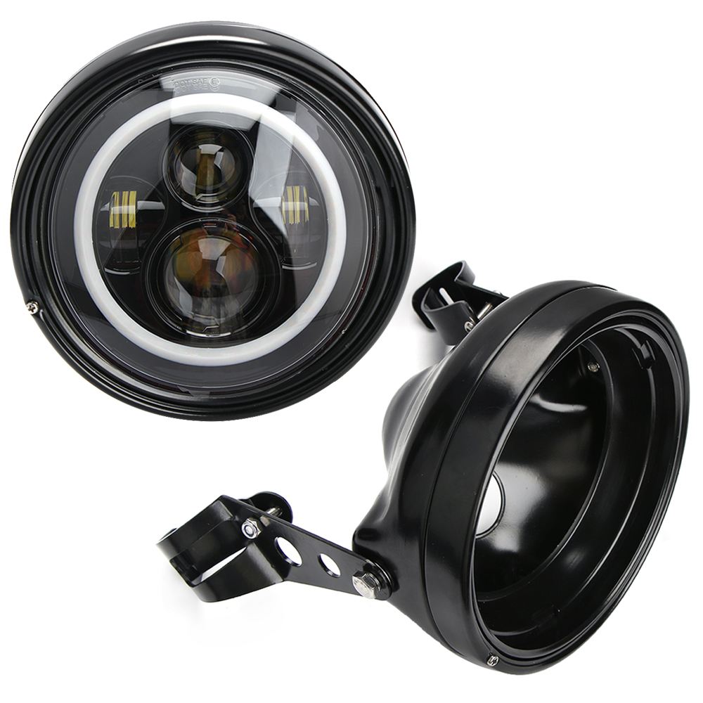 Motorcycle Cafe Racer Headlight Assembly Casing for All 7" LED Headlamp