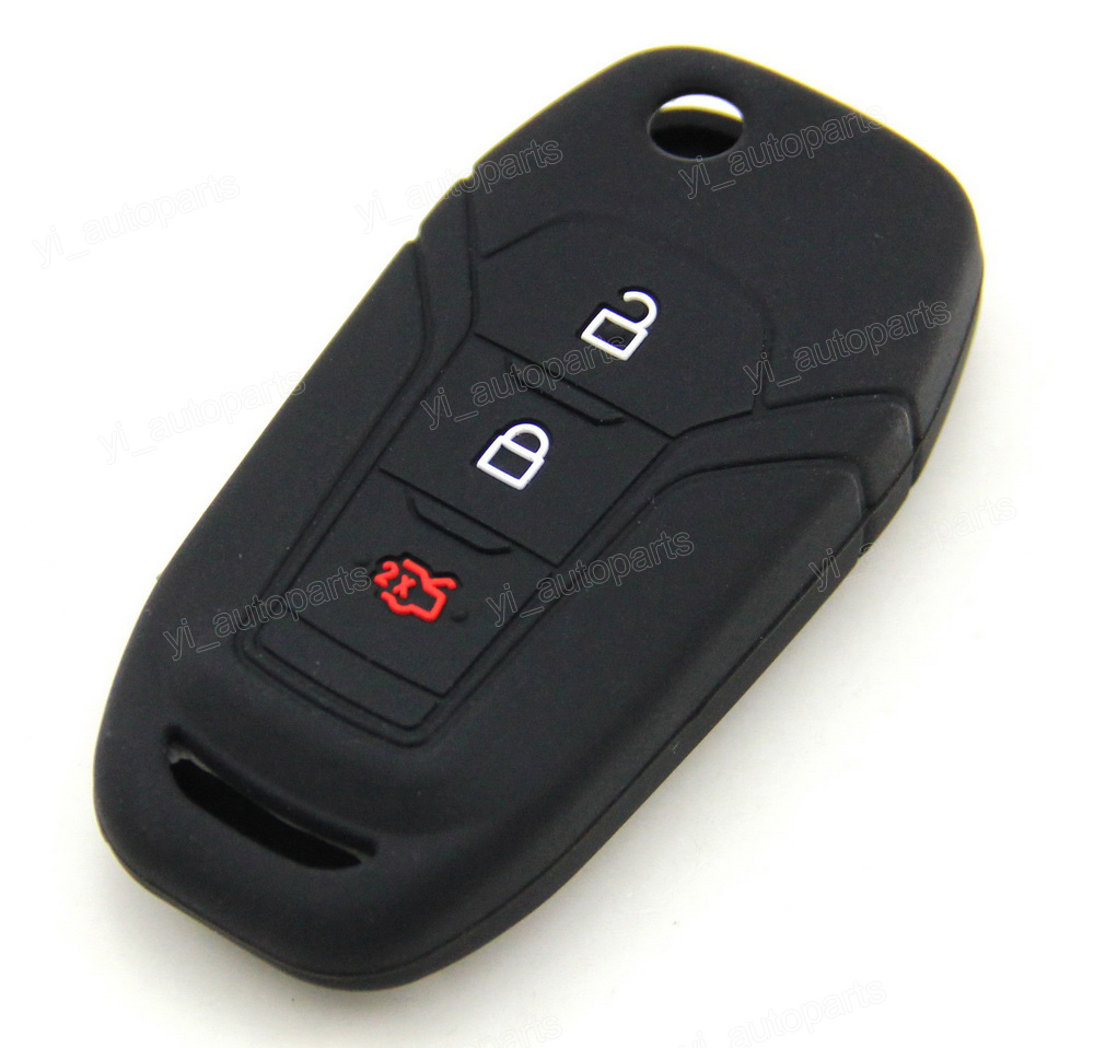 SOLIFEGOBLE 2pcs Car Remote Key Cover,Silicone Car Remote Key Fob Cover Case for Ford F-150 F-250 F-350 Fusion Fiesta Mustang Explorer Skin Jacket 4 Buttons