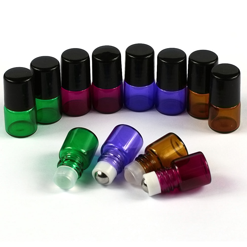 Download 5PCS~100PCS 1ML Glass Roll on Bottles Roller Ball Black ... Yellowimages Mockups