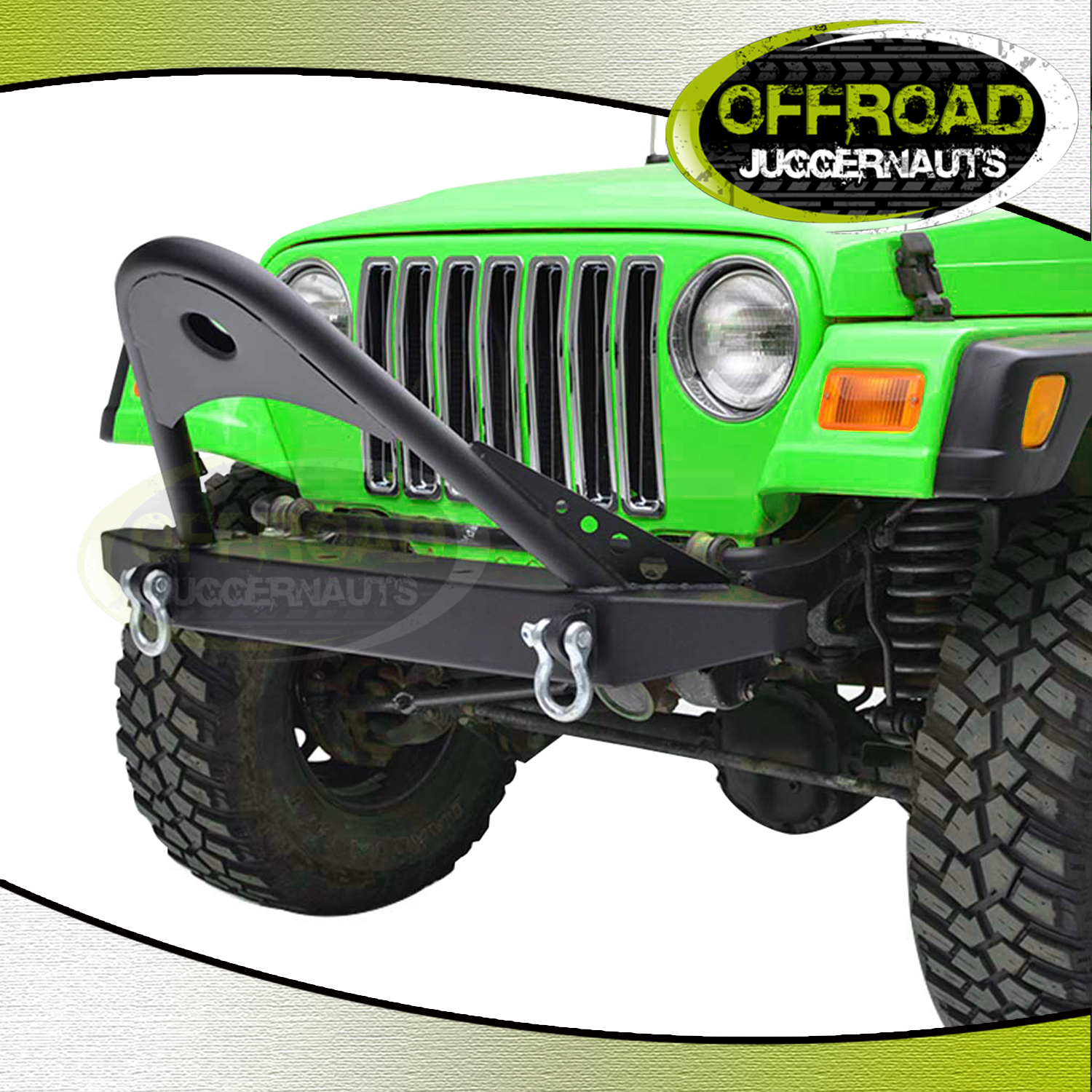 Black Textured Stinger Front Bumper Drings for 8706 Jeep Wrangler TJ