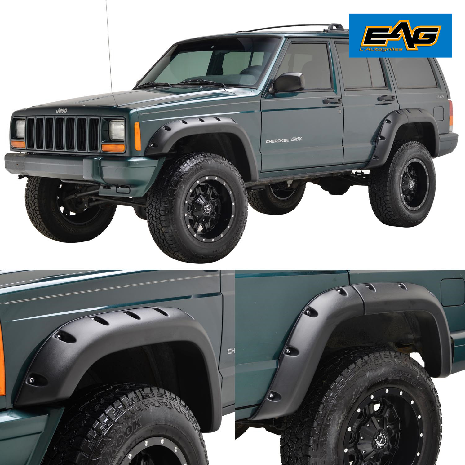 Eag 84 01 Jeep Cherokee Xj Fender Flares Set Pocket Rivet Style