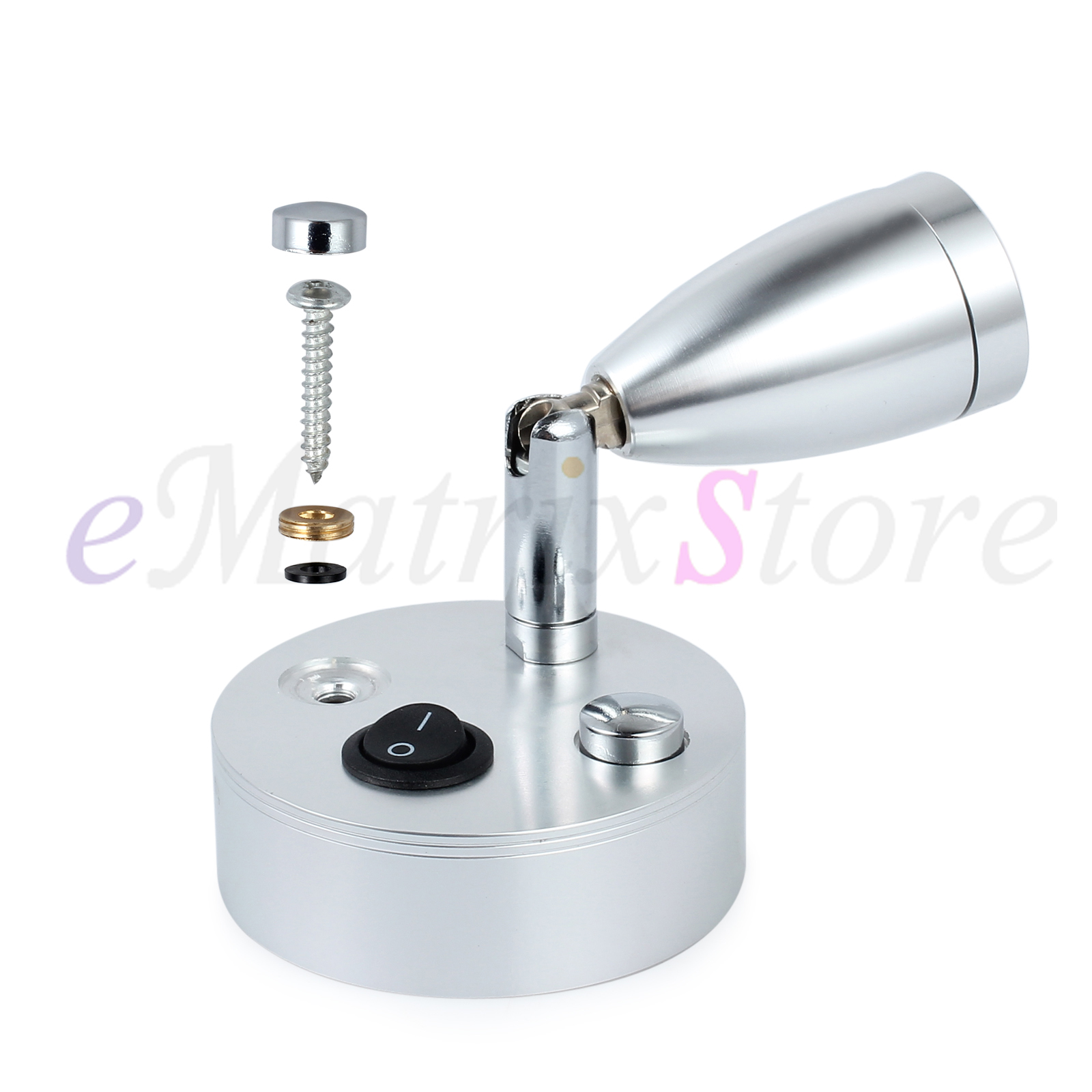 12V DC LED Swivel Bedside Reading Bedroom Lamp Wall Mount RV Interior Lighting