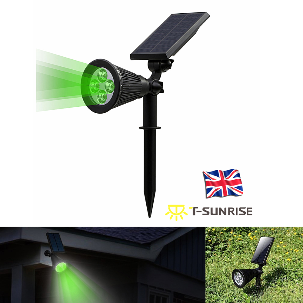 Solar Powered LED Spotlights Wall Lights Outdoor Garden Party Stake
