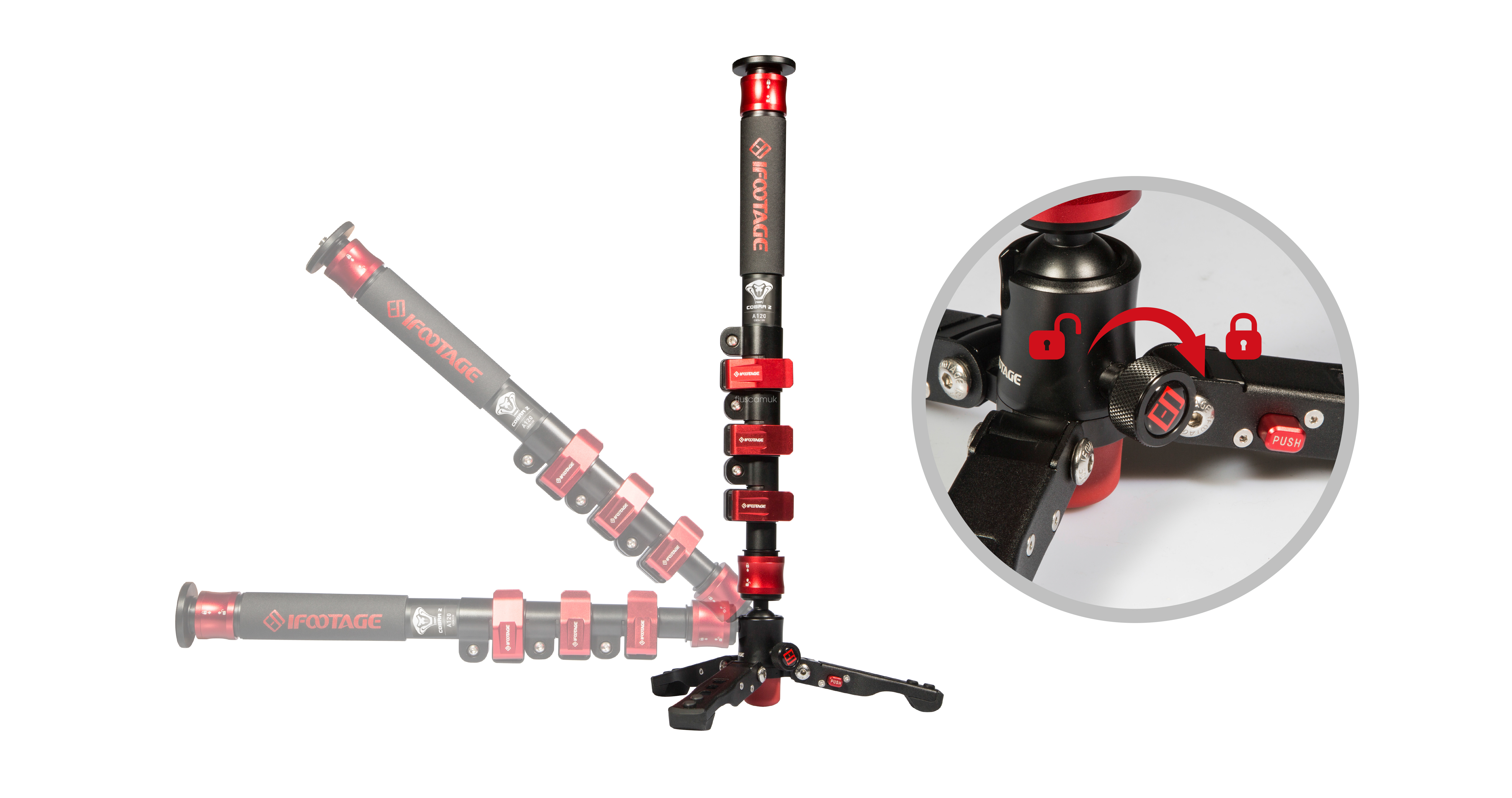 iFootage Cobra 2 Carbon fiber Monopod C120 with low Angel Camera pod eBay