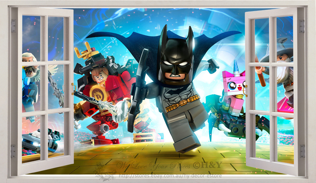 Lego Batman Super Hero Nursery Mural Wall Decal Baby Boy Decoration