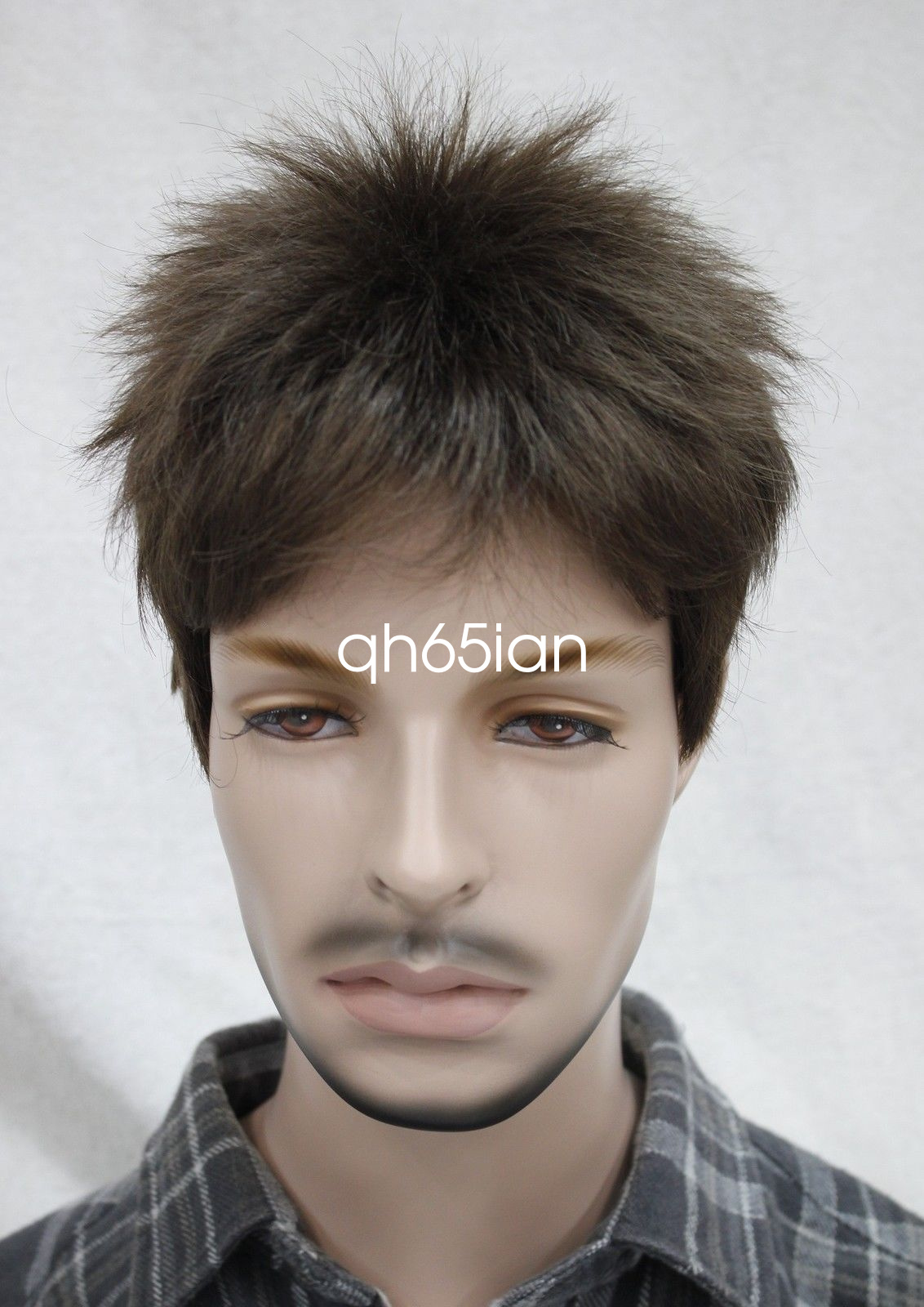 New Men wig Medium Brown Male Menfolk Daily Wear Hair Full Wig wigs eBay