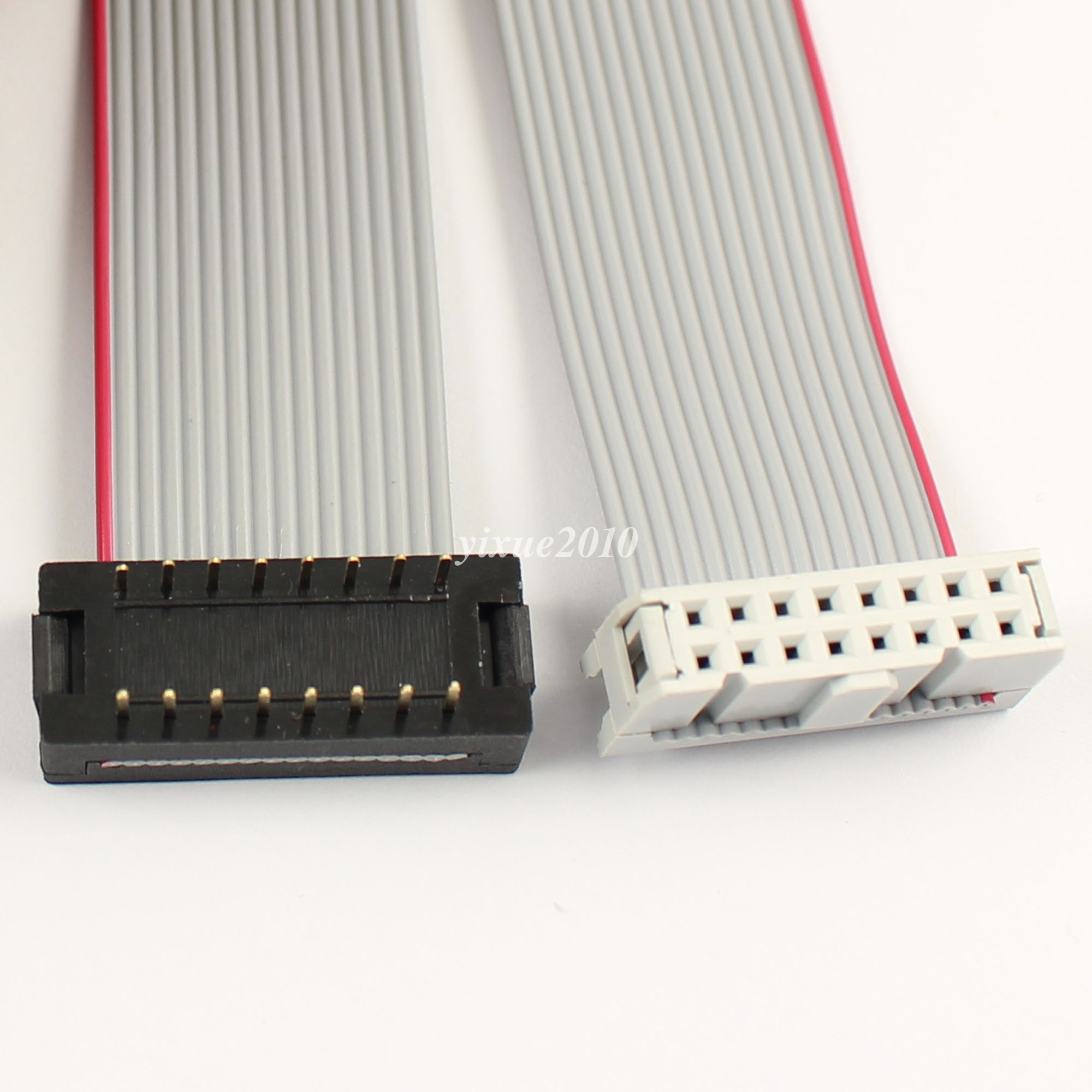2Pcs IDC Male 16 Pin Connector To IDC Female 16Pin Flat Ribbon Cable