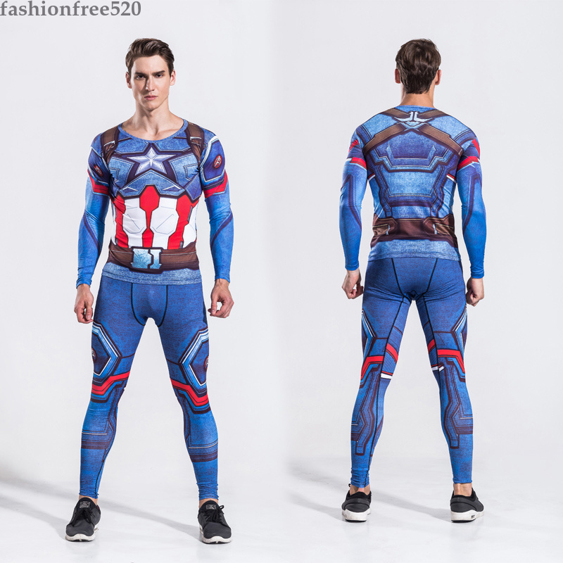 Marvel's The Avengers Men Superhero Suits 3D Tights Elastic Cosplay Costume