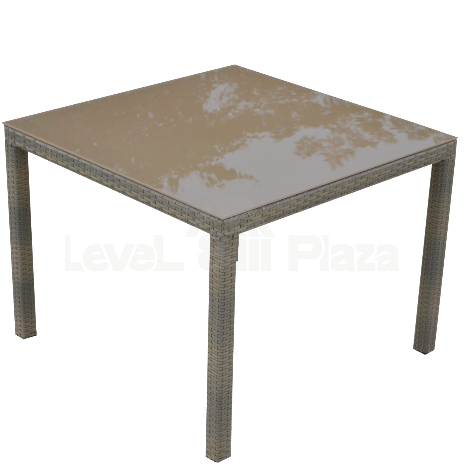 5PCS Outdoor Hallway Dining Set Wicker Furniture Glass Top