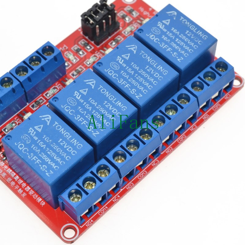 12V 4Channel High Low Level Trigger Relay for AVR DSP TTL With