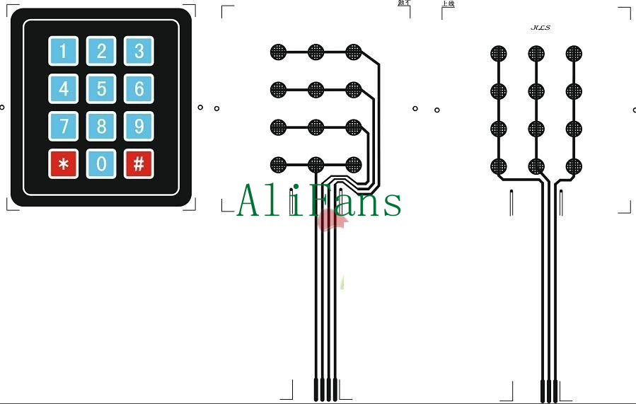 2//5PCS 4x3 Matrix Array 12 Key Membrane Switch Keypad Keyboard For Arduino AVR