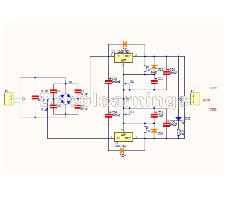 LM317 / LM337 +/-1.5V~37V Adjustable Dual Voltage Regulator Power