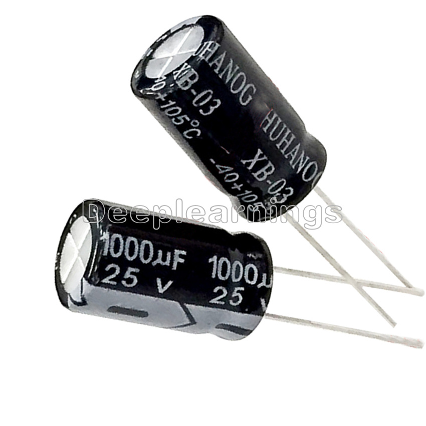 10UF 25VDC Radial 1000pcs Aluminum Electrolytic SLER25V100M Capacitors