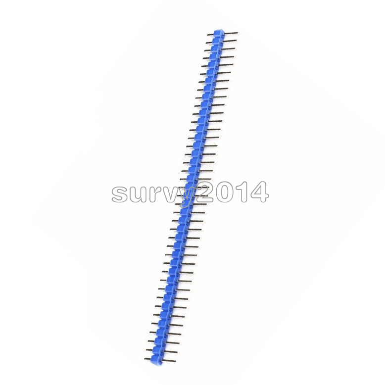 10PCS 40Pin 1x40P Male 2.54mm Breakable Pin Header Strip 40P Blue Color NEU