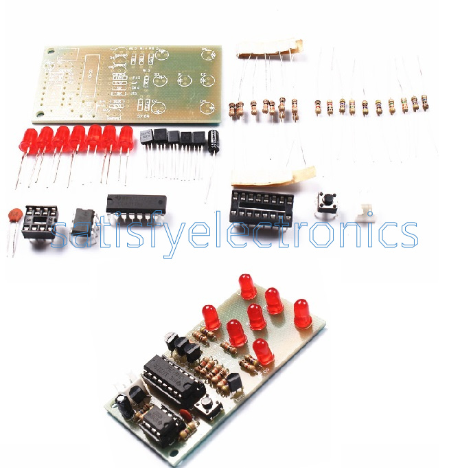 Electronic Dice NE555 CD4017 DIY Kit 5mm Red LEDs 4.5-5V
