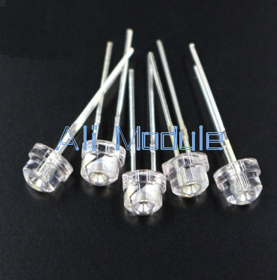 50pcs F5 5mm WHITE Straw Hat Superbright LED Light LED lamp NEW