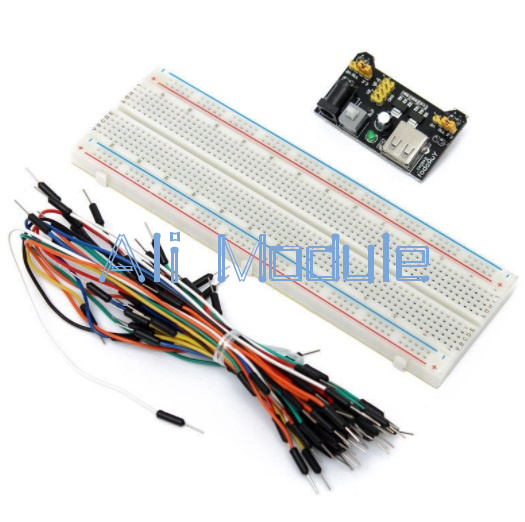 Jumper cable MB102 Power Supply Module 3.3V 5V+MB102 Breadboard Board 830 Point