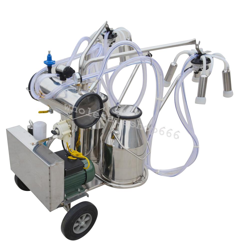 Milker Portable Electric Vacuum Pump Milking Machine Cows Double Tank