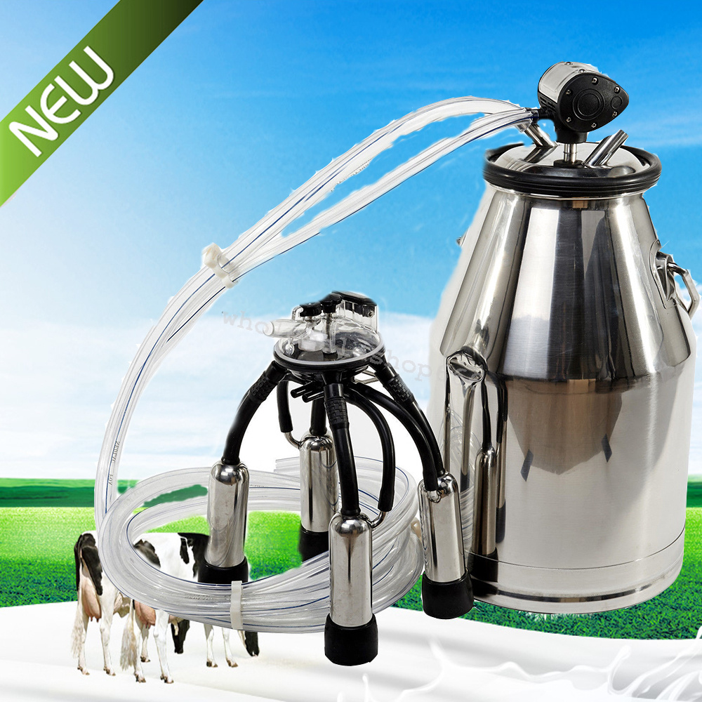 Portable 25L Cow Milker Milking Bucket 304 Stainless Steel Dairy Tank *From USA*