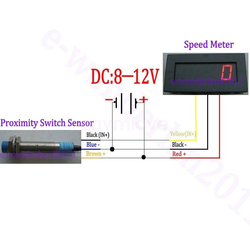 New Blue Led Tachometer Rpm Speed Meter   Proximity Switch