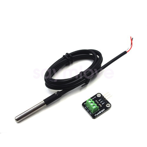 DS18B20 Temperature Sensor Module Probe+Terminal Adapter For Arduino GL