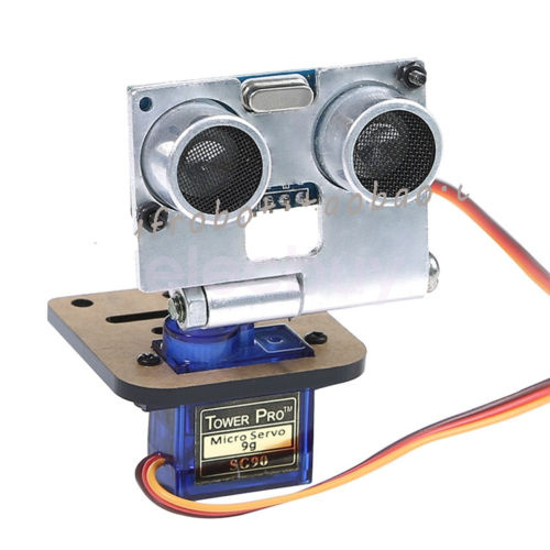 Silver HC-SR04 ULTRASONIC SENSOR KIT WITH SERVO AND RACK FOR ARDUINO ...