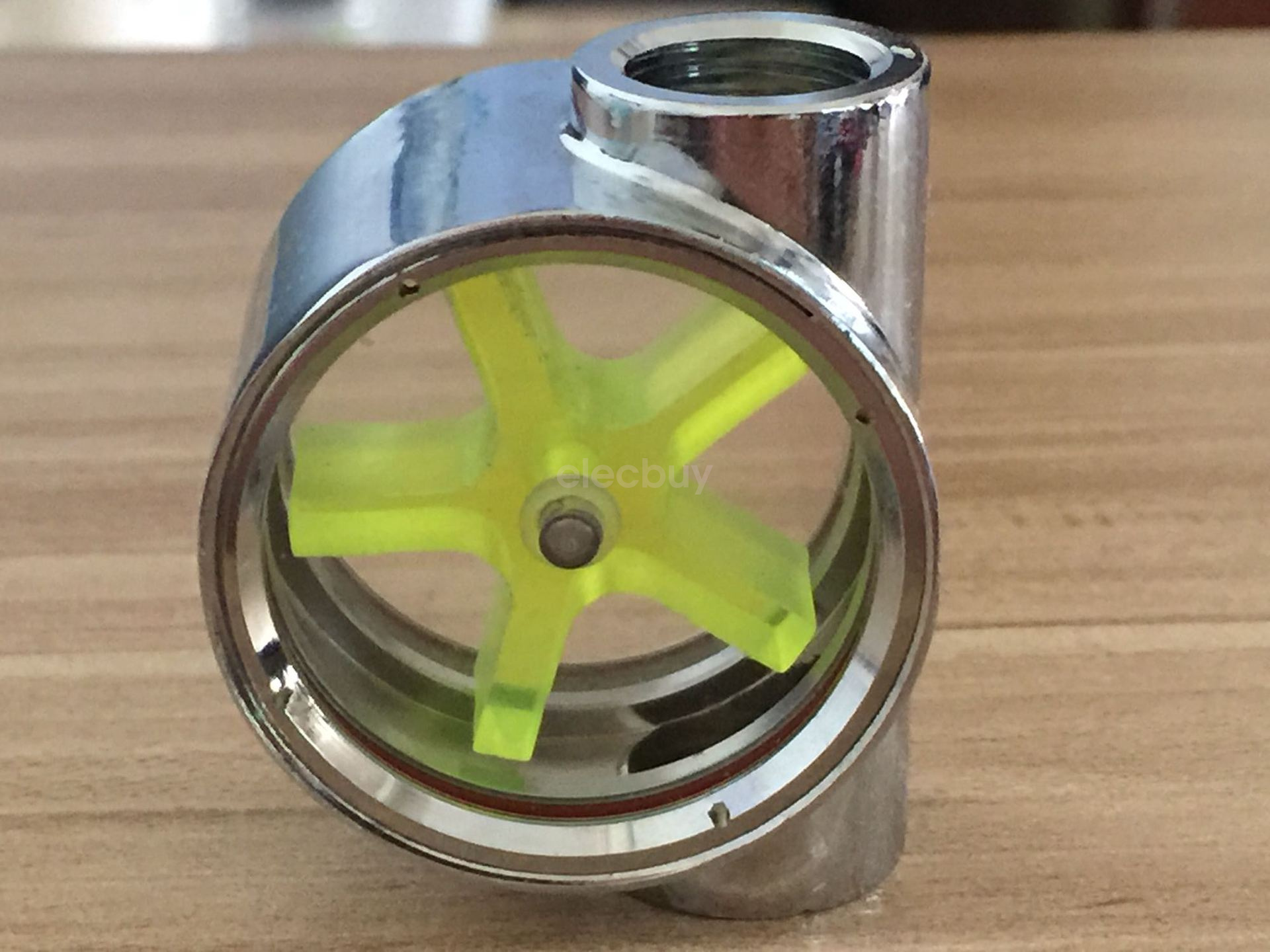 Water Cooling Flow Indicator Meter copper chromed 2 Way G1/4 Threaded