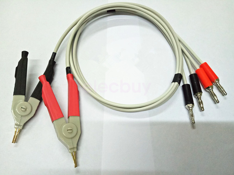 Kelvin Clip Alligator Clip Test Leads for LCR Meter W// 5 Pin Din Female Socket