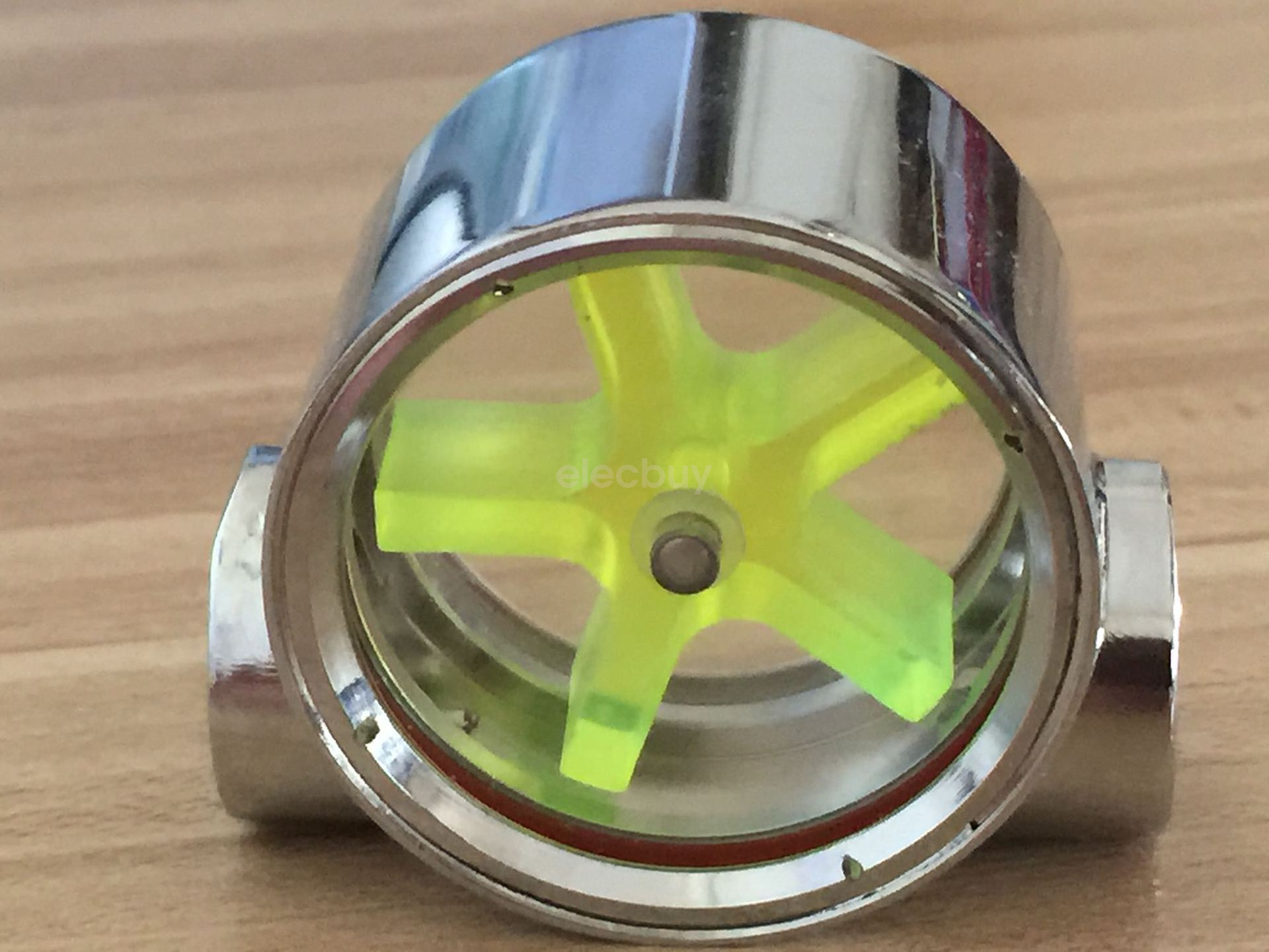 Water Cooling Flow Indicator Meter copper chromed 2 Way G1/4 Threaded