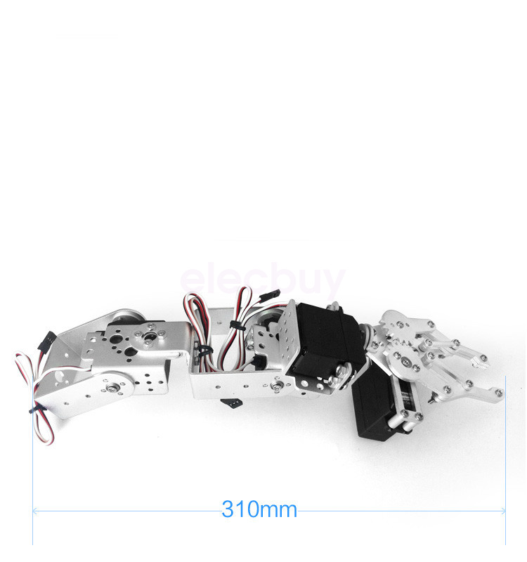 New 4 DOF Mechanical Robotic Arm Steering Gear Bracket Claw Robot DIY Kit