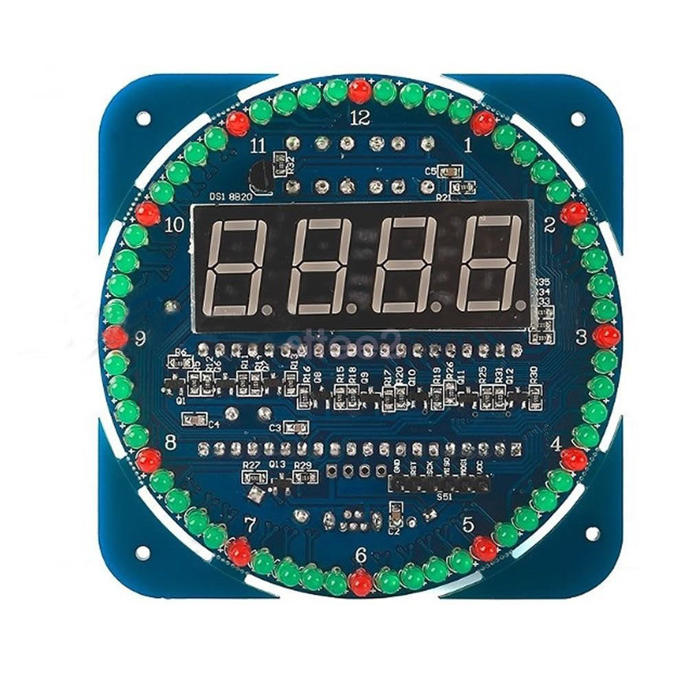 DIY DS1302 Rotating LED Electronic Digital Clock Kit 51 SCM Learning