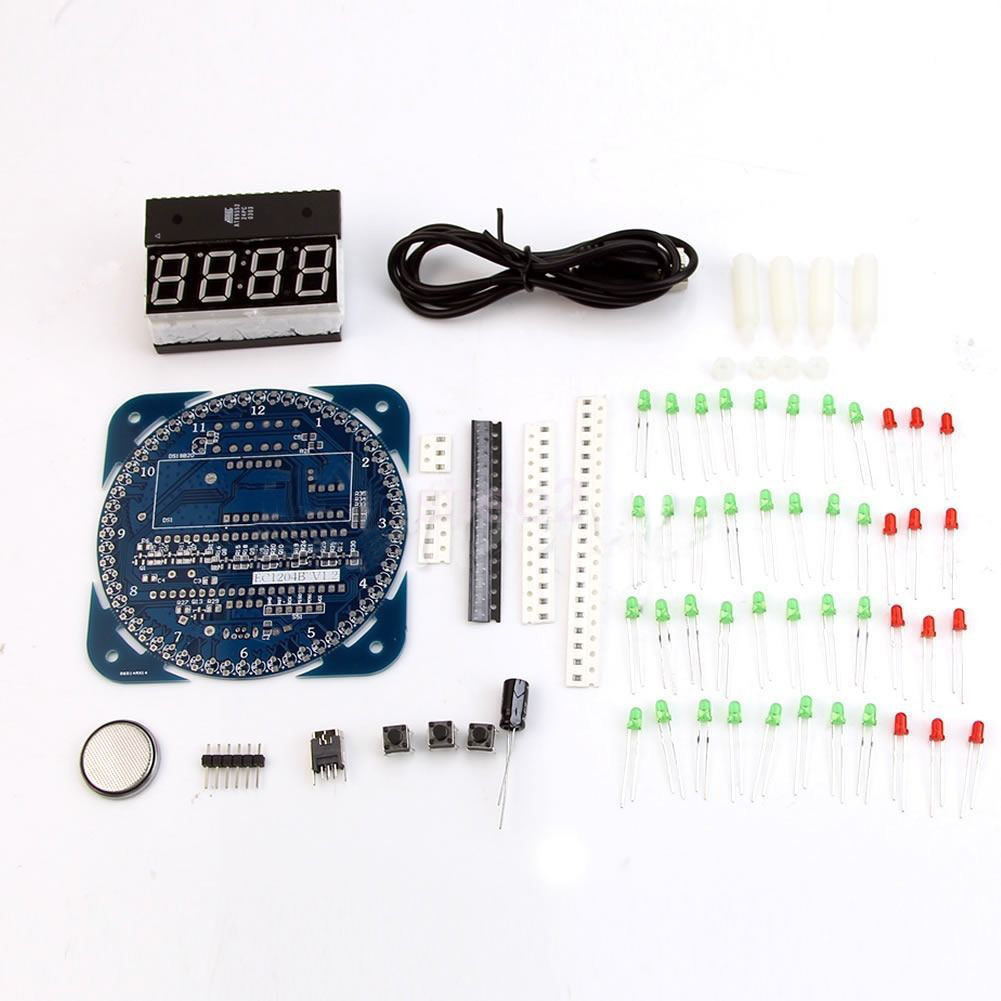 DIY DS1302 Rotating LED Electronic Digital Clock Kit 51 SCM Learning