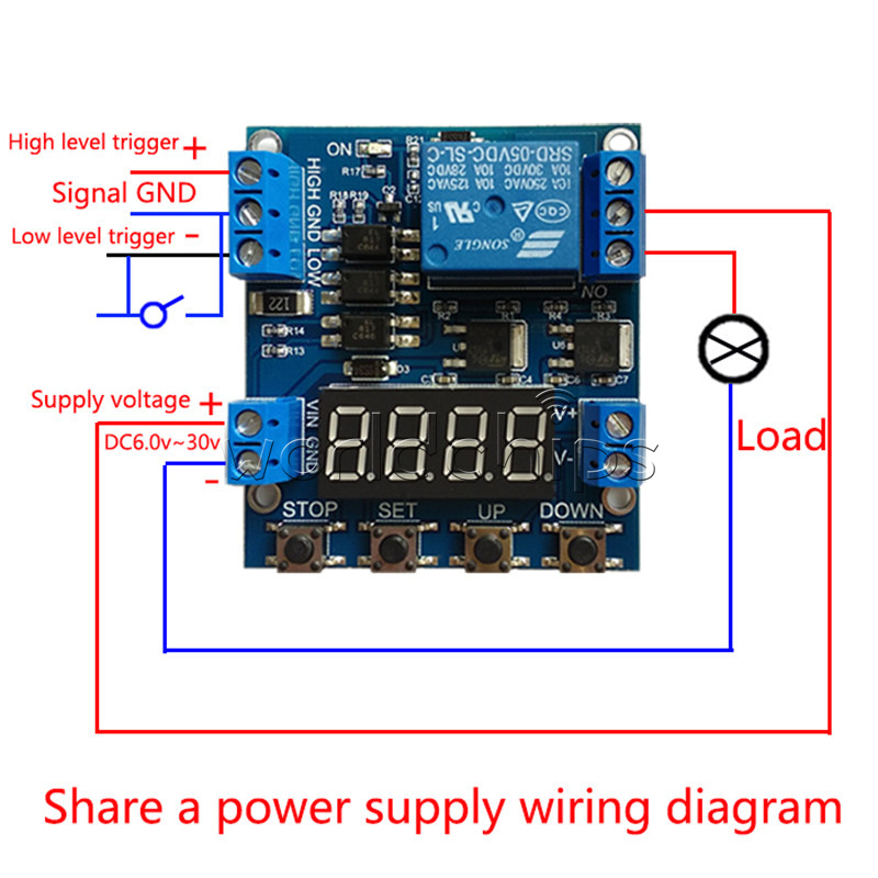 630V Trigger Delay Cycle Timer 1Channel Relay Module Circuit Switch