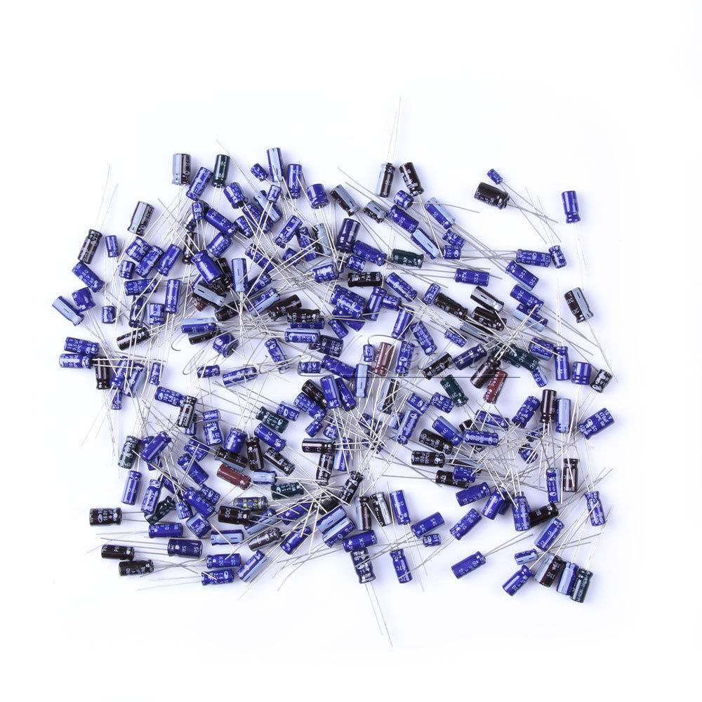 210Pcs 25 Value 0.1uF220uF Electrolytic Capacitors Assortment Kit Tool